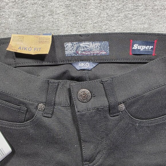 Silver Jeans Aiko Mid Super Skinny Jeans Womens 27x31 Black Stretch Fluid Denim - Picture 4 of 12